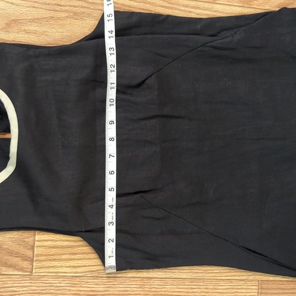 Black sleeveless Lagenlook above-knee linen sheath dress, Willi Smith size 2 - Picture 2 of 5